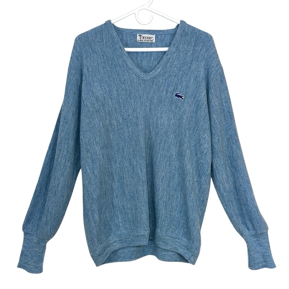 Men’s Light Blue Vintage Lacoste V-neck Sweater